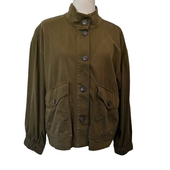Madewell olive army green crop jacket in size large in excellent condition. - Picture 3 of 13